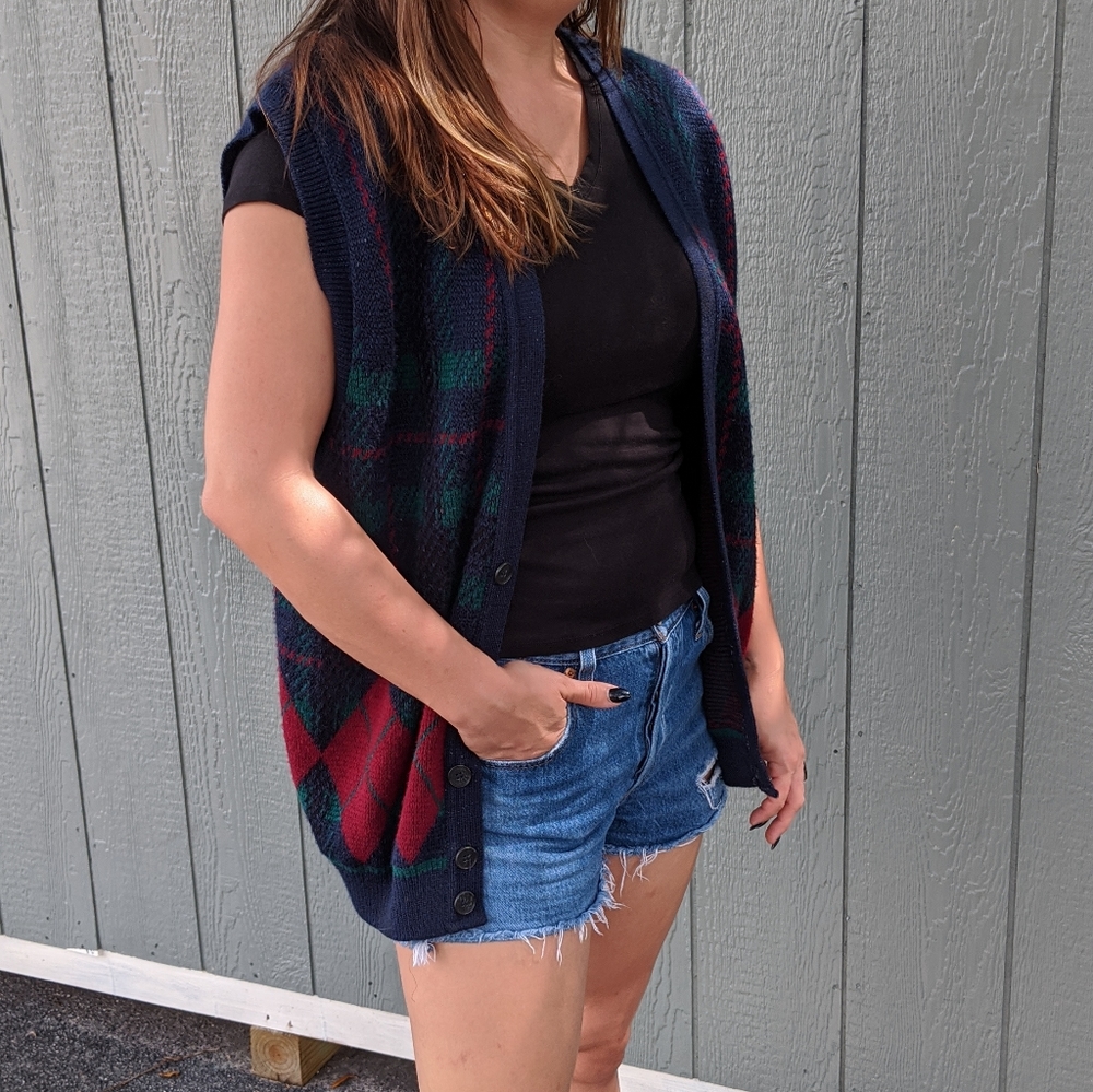 Vintage Plaid Argyle Sweater